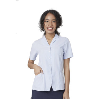 WORKWEAR, SAFETY & CORPORATE CLOTHING SPECIALISTS Ezylin Dual Pocket Stripe Short Sleeve Shirt - Ladies