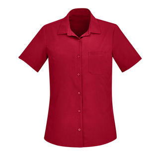 WORKWEAR, SAFETY & CORPORATE CLOTHING SPECIALISTS Florence Womens Plain S/S Shirt - Cherry