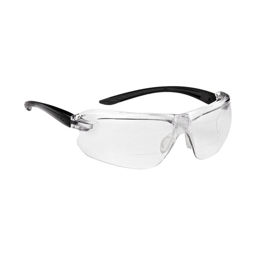 WORKWEAR, SAFETY & CORPORATE CLOTHING SPECIALISTS - IRI-s DIOPTER Black/Grey Temple AS/AF Clear Lens +1.0 - Spectacles