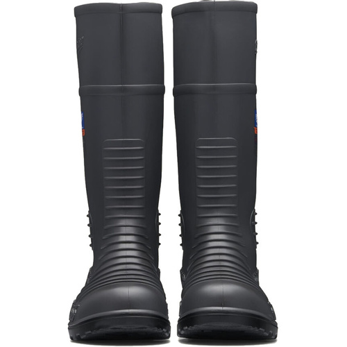 WORKWEAR, SAFETY & CORPORATE CLOTHING SPECIALISTS Grey waterproof Metatarsal guard gumboot with Penetration resistant midsole