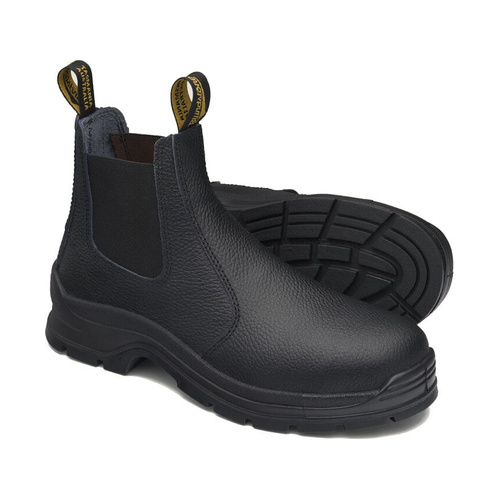 WORKWEAR, SAFETY & CORPORATE CLOTHING SPECIALISTS Black print leather elastic side safety boot
