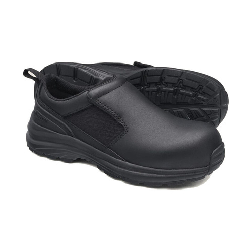 WORKWEAR, SAFETY & CORPORATE CLOTHING SPECIALISTS Black water resistant leather slip-on anti-static safety shoe
