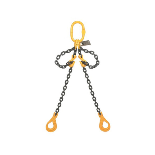 WORKWEAR, SAFETY & CORPORATE CLOTHING SPECIALISTS - Chain Sling 8mm 2 Leg 6M F/W  Shortening and Self Locking  Hooks