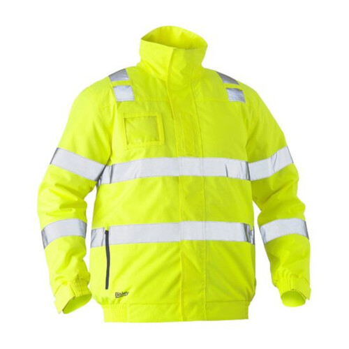 WORKWEAR, SAFETY & CORPORATE CLOTHING SPECIALISTS - TAPED HI VIS WET WEATHER BOMBER JACKET