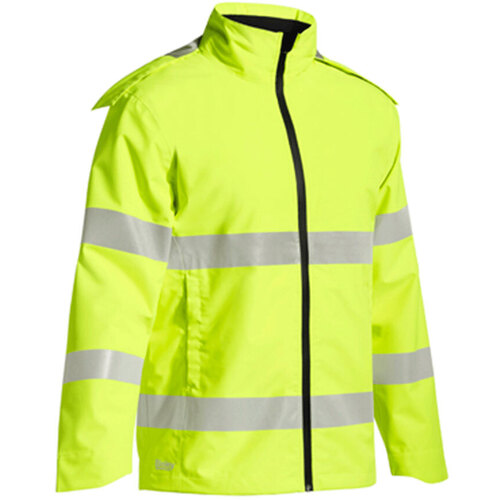 WORKWEAR, SAFETY & CORPORATE CLOTHING SPECIALISTS Taped Hi Vis Lightweight Ripstop Mini Ripstop Rain Jacket with Concealed Hood (waterproof)