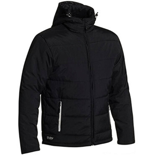 WORKWEAR, SAFETY & CORPORATE CLOTHING SPECIALISTS - PUFFER JACKET WITH ADJUSTABLE HOOD