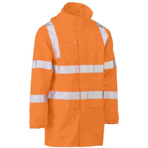 WORKWEAR, SAFETY & CORPORATE CLOTHING SPECIALISTS - TAPED HI VIS RAIL WET WEATHER JACKET