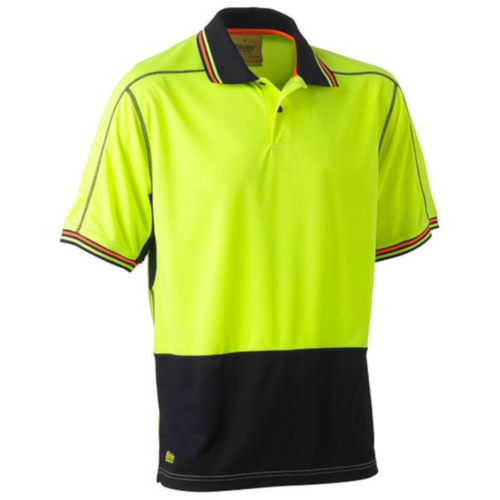 WORKWEAR, SAFETY & CORPORATE CLOTHING SPECIALISTS - HI VIS POLYESTER MESH POLO - SHORT SLEEVE