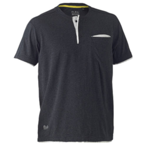 WORKWEAR, SAFETY & CORPORATE CLOTHING SPECIALISTS FLEX & MOVE  COTTON HENLEY TEE - SHORT SLEEVE