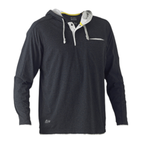 WORKWEAR, SAFETY & CORPORATE CLOTHING SPECIALISTS FLEX & MOVE  COTTON HOODIE TEE - LONG SLEEVE