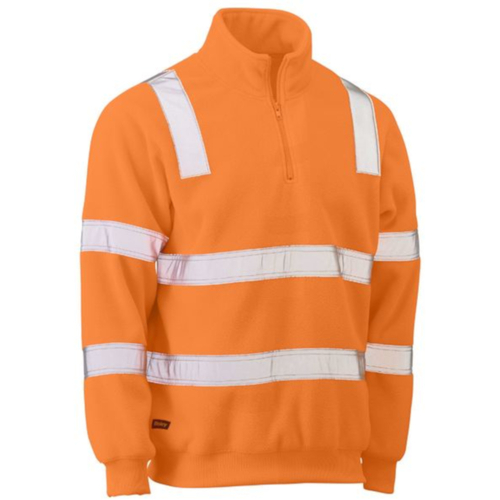 WORKWEAR, SAFETY & CORPORATE CLOTHING SPECIALISTS - TAPED HI VIS RAIL POLAR FLEECE JUMPER