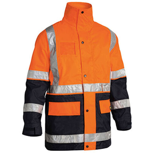 WORKWEAR, SAFETY & CORPORATE CLOTHING SPECIALISTS - TAPED HI VIS 5 IN 1 RAIN JACKET