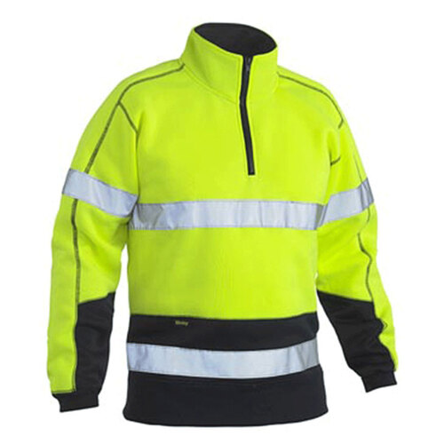 WORKWEAR, SAFETY & CORPORATE CLOTHING SPECIALISTS - TAPED HI VIS FLEECE ZIP PULLOVER