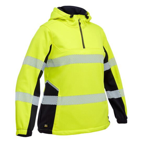 WORKWEAR, SAFETY & CORPORATE CLOTHING SPECIALISTS - WOMEN S HI VIS TAPED LIQUID REPELLENT FLEECE HOODIE