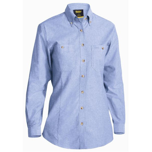 WORKWEAR, SAFETY & CORPORATE CLOTHING SPECIALISTS - WOMEN'S LONG SLEEVE CHAMBRAY SHIRT