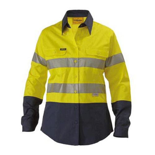 WORKWEAR, SAFETY & CORPORATE CLOTHING SPECIALISTS - WOMENS 3M TAPED COOL LIGHTWEIGHT HI VIS SHIRT - LONG SLEEVE