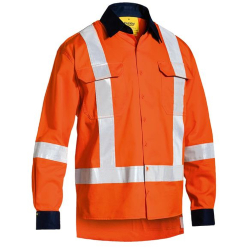 WORKWEAR, SAFETY & CORPORATE CLOTHING SPECIALISTS TAPED TTMC-W HI VIS DRILL SHIRT - LONG SLEEVE