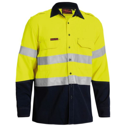 WORKWEAR, SAFETY & CORPORATE CLOTHING SPECIALISTS - TENCATE TECASAFE  PLUS 700 TAPED HI VIS FR VENTED SHIRT - LONG SLEEVE