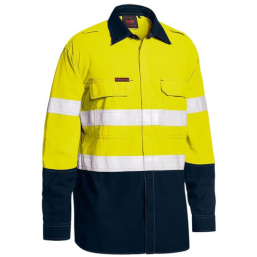 WORKWEAR, SAFETY & CORPORATE CLOTHING SPECIALISTS - TENCATE TECASAFE  PLUS TAPED  TWO TONE HI VIS FR LIGHTWEIGHT VENTED SHIRT - LONG SLEEVE