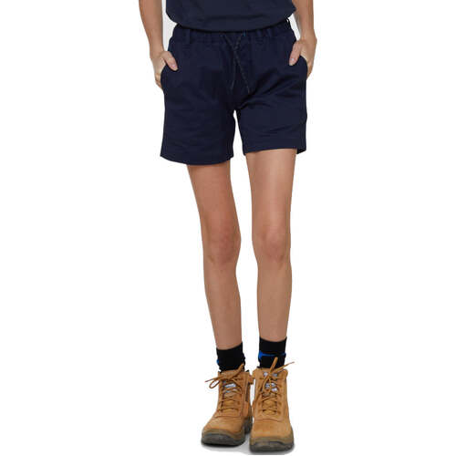 WORKWEAR, SAFETY & CORPORATE CLOTHING SPECIALISTS - EWD605_404_W Women's elastic light short-Navy-6