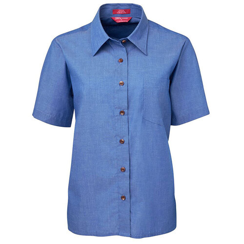 WORKWEAR, SAFETY & CORPORATE CLOTHING SPECIALISTS JB's Ladies Original Short Sleeve Indigo Chambray Shirt