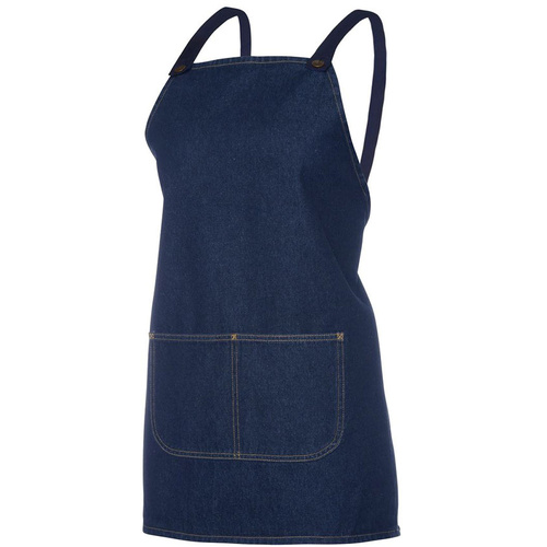 WORKWEAR, SAFETY & CORPORATE CLOTHING SPECIALISTS - JB's CROSS BACK 65x71 BIB DENIM APRON (WITHOUT STRAP)