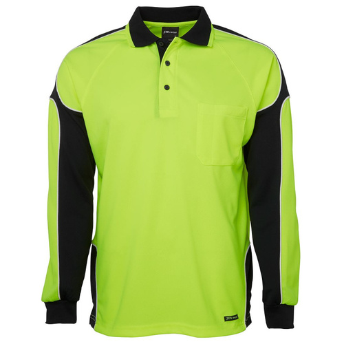 WORKWEAR, SAFETY & CORPORATE CLOTHING SPECIALISTS - JB's HI VIS 4602.1 L/S ARM PANEL POLO
