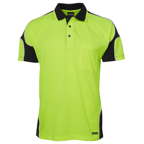 WORKWEAR, SAFETY & CORPORATE CLOTHING SPECIALISTS - JB's HI VIS 4602.1 S/S ARM PANEL POLO