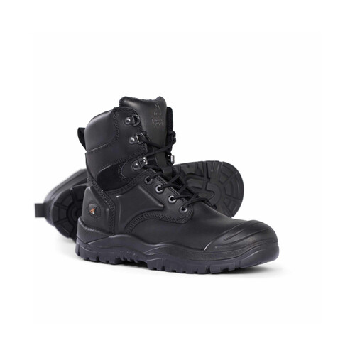 WORKWEAR, SAFETY & CORPORATE CLOTHING SPECIALISTS - Black High Leg Lace Up Boot /w Scuff Cap