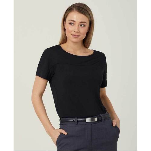 WORKWEAR, SAFETY & CORPORATE CLOTHING SPECIALISTS - MATT JERSEY BOAT NECK SHORT SLEEVE TOP