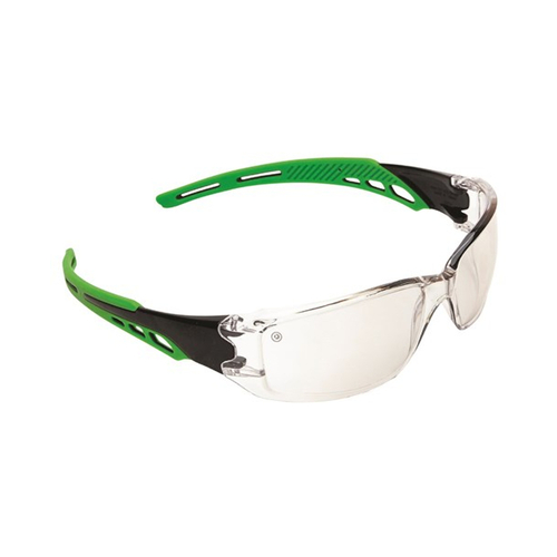 WORKWEAR, SAFETY & CORPORATE CLOTHING SPECIALISTS - Cirrus Green Arms Safety Glasses A/F Lens - Clear