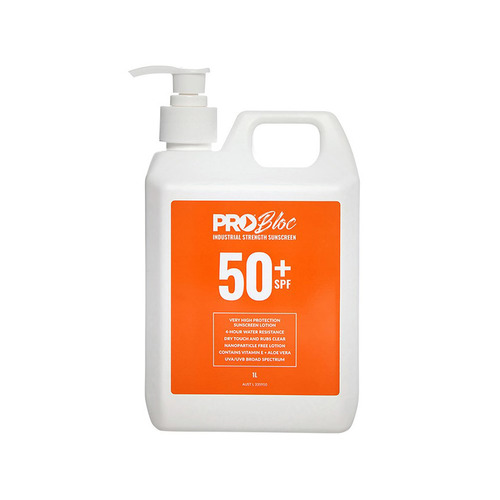 WORKWEAR, SAFETY & CORPORATE CLOTHING SPECIALISTS PROBLOC SPF 50 + Sunscreen 1L Pump Bottle