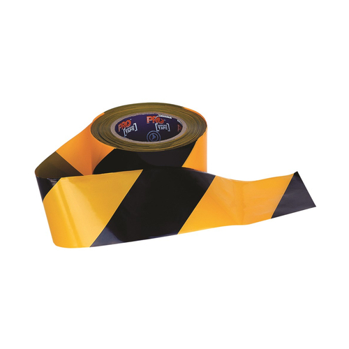 WORKWEAR, SAFETY & CORPORATE CLOTHING SPECIALISTS - Barricade Tape - 100mm x 75m Yellow / Black