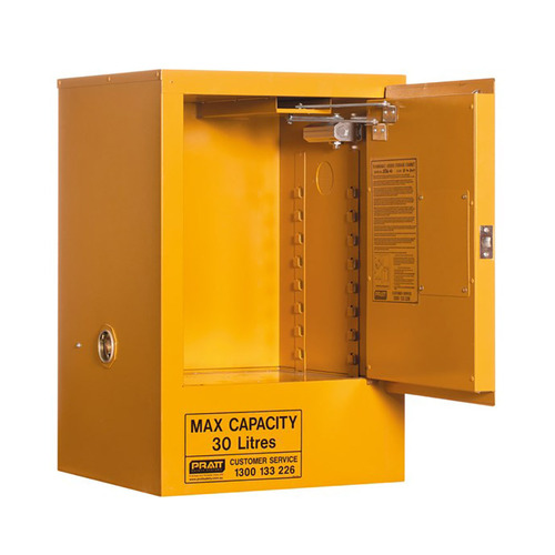 WORKWEAR, SAFETY & CORPORATE CLOTHING SPECIALISTS - Flammable Storage Cabinet 30L 1 Door, 1 Shelf