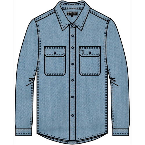 WORKWEAR, SAFETY & CORPORATE CLOTHING SPECIALISTS - Men's Front Flap Dual Pocket, Classic Fit, Long Sleeve Denim Shirt