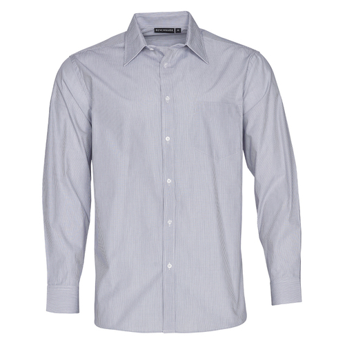 WORKWEAR, SAFETY & CORPORATE CLOTHING SPECIALISTS - Men's Fine Stripe Long Sleeve Shirt