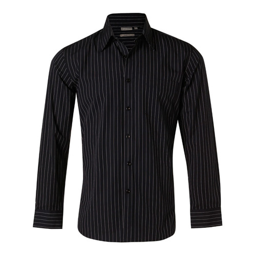 WORKWEAR, SAFETY & CORPORATE CLOTHING SPECIALISTS - Men's Pin Stripe Long Sleeve Shirt