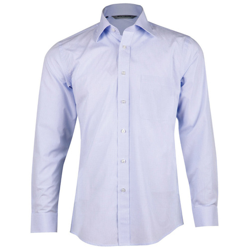 WORKWEAR, SAFETY & CORPORATE CLOTHING SPECIALISTS Men's Mini Check Premium Cotton Long Sleeve Shirt