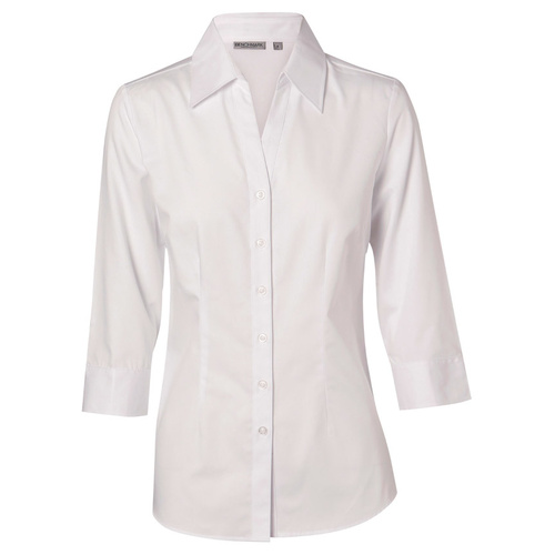 WORKWEAR, SAFETY & CORPORATE CLOTHING SPECIALISTS Women's Cvc Oxford 3/4 Sleeve Shirt