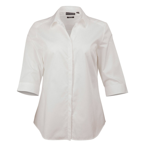 WORKWEAR, SAFETY & CORPORATE CLOTHING SPECIALISTS Ladies' Dobby Striped Taped 3/4 Sleeve Shirt