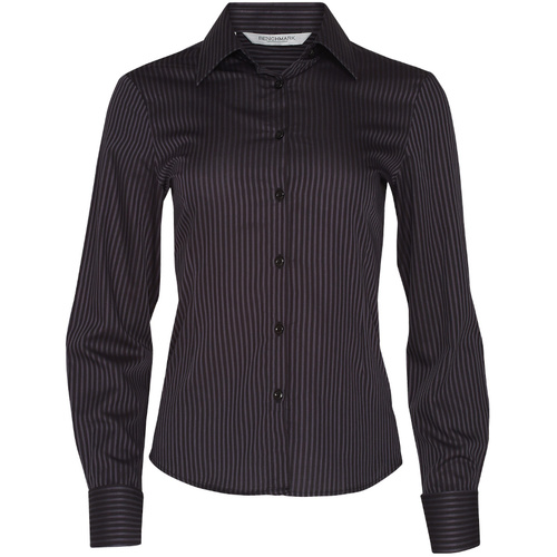WORKWEAR, SAFETY & CORPORATE CLOTHING SPECIALISTS Women's Dobby Stripe Long Sleeve Shirt