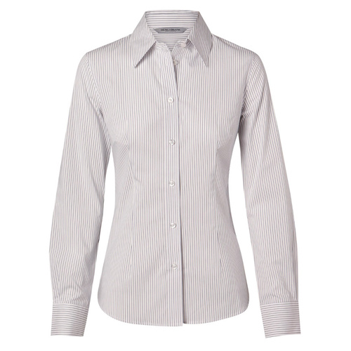 WORKWEAR, SAFETY & CORPORATE CLOTHING SPECIALISTS - Women's Ticking Stripe L/S Shirt