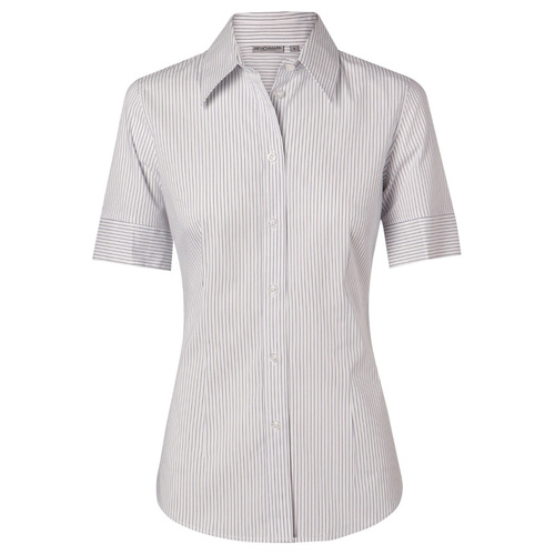 WORKWEAR, SAFETY & CORPORATE CLOTHING SPECIALISTS - Women's Ticking Stripe S/S Shirt