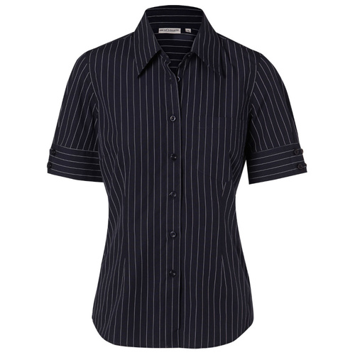 WORKWEAR, SAFETY & CORPORATE CLOTHING SPECIALISTS - Women's Pin Stripe Short Sleeve Shirt