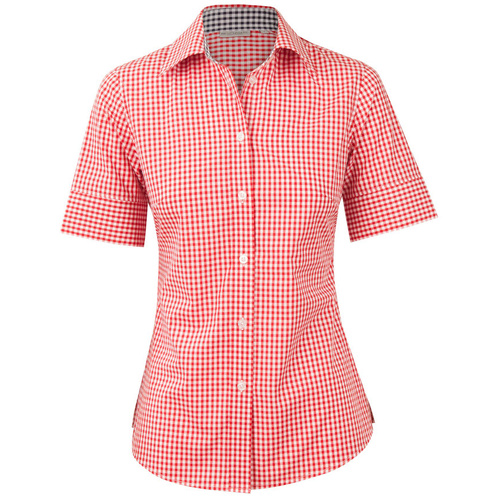 WORKWEAR, SAFETY & CORPORATE CLOTHING SPECIALISTS - Ladies  Gingham Check Short Sleeve Shirt