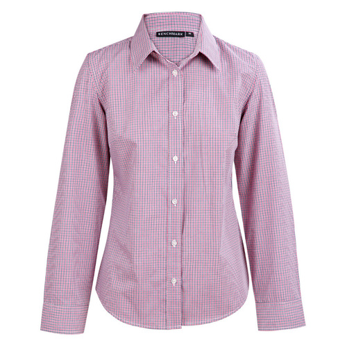 WORKWEAR, SAFETY & CORPORATE CLOTHING SPECIALISTS - Ladies' Two Tone Mini Check L/S Shirt