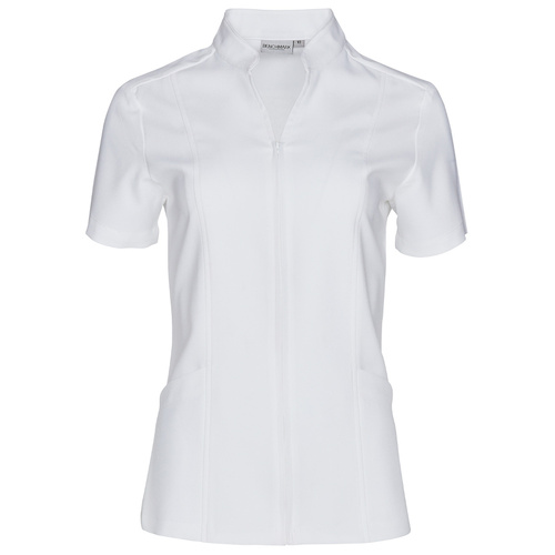 WORKWEAR, SAFETY & CORPORATE CLOTHING SPECIALISTS Women's Full Zip Front Short Sleeve Tunic