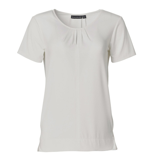 WORKWEAR, SAFETY & CORPORATE CLOTHING SPECIALISTS Ladies' Round Neck With Pleats S/S Knit Top