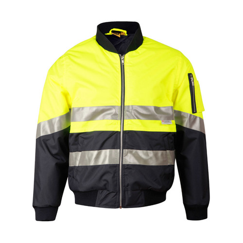 WORKWEAR, SAFETY & CORPORATE CLOTHING SPECIALISTS - Hi-Vis Two Tone Flying Jacket With 3M Tapes