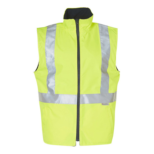 WORKWEAR, SAFETY & CORPORATE CLOTHING SPECIALISTS - Hi-Vis Reversible Safety Vest With Hoop Pattern 3M Tapes